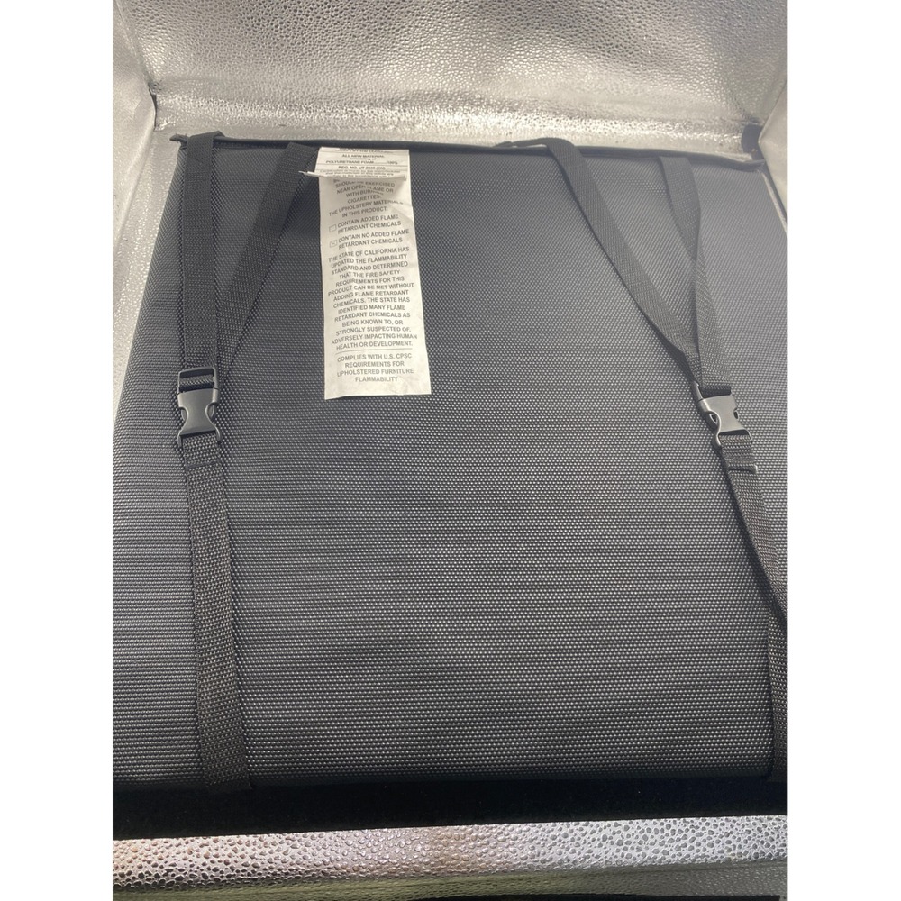 Universal Black Padded Seat Cushion with Adjustable Buckle Straps 15x15‎ Square